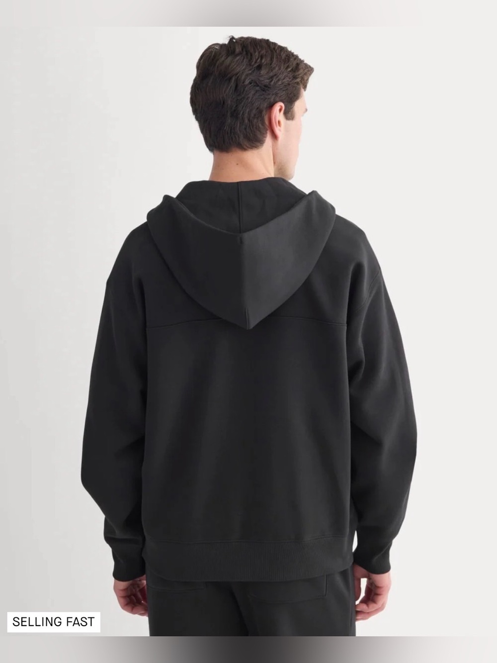 New Everlane LUXE FLEECE FULL-ZIP HOODIE Black Size M - Picture 2 of 10